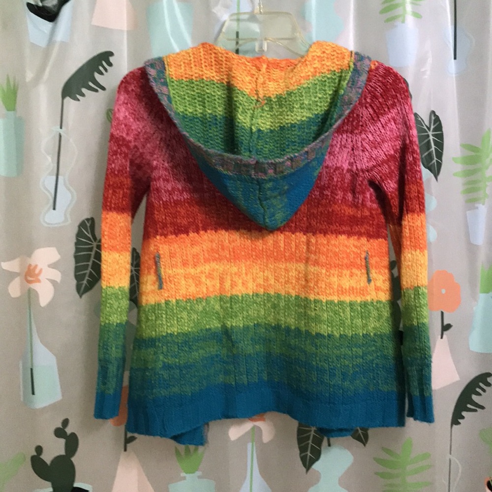 Vintage Rainbow striped hooded sweater - Picture 4 of 5